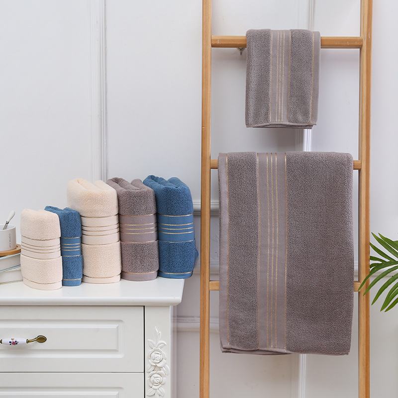 

Towel 3pcs/set 100% Cotton Set 1pc Bath And 2pcs Face Soft Hand Bathroom Sets, Beige