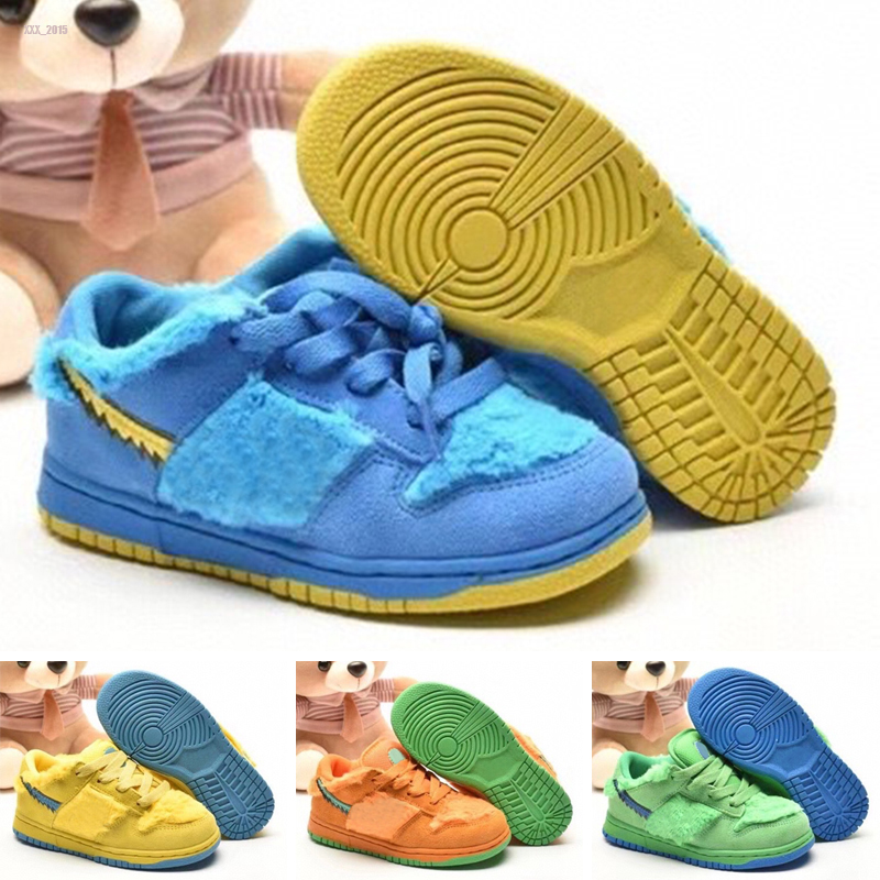 

2020 New SB Dunk Toddler Kids Running Shoes Dancing Bears Skateboard Sports Sneakers Baby Children Boys Girls Bear des Chaussures, Black