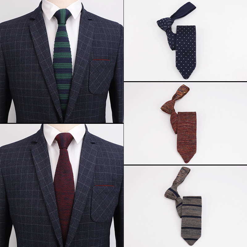 

Linbaiway 7cm Knitted Ties for Mens Suits Neckties Knitting Neck Ties for Wedding Party Dress gravatas Slim Necktie Custom LOGO