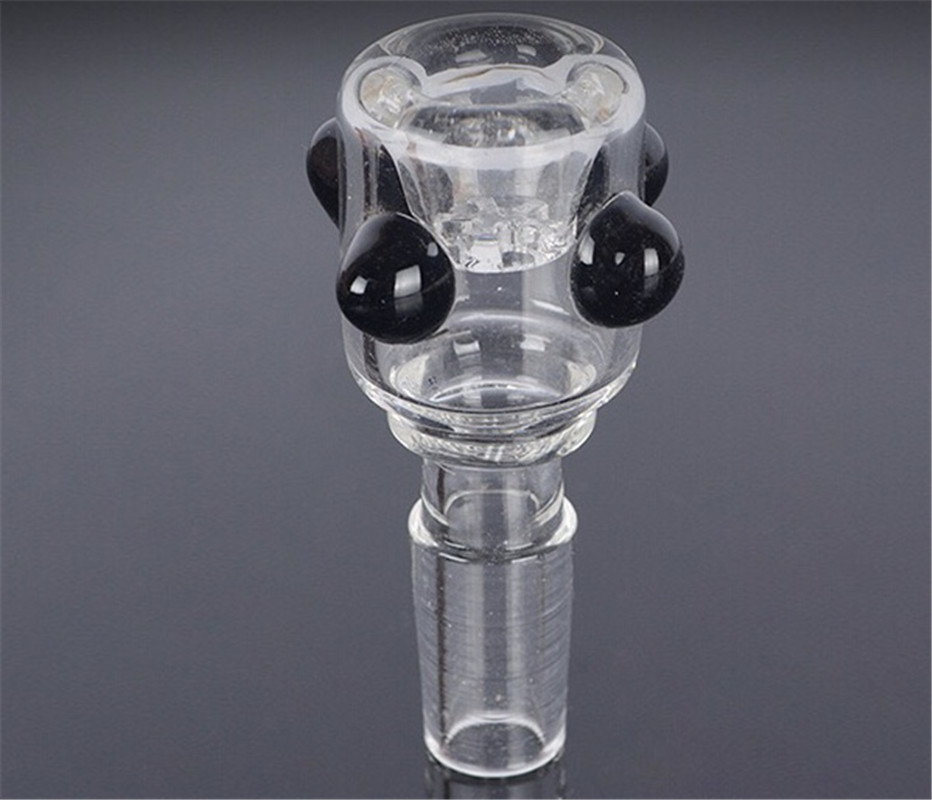 

Clear 14mm bowl black handle small with 14mm/18mm male joint for Glass Bongs Dab Rigs smoking
