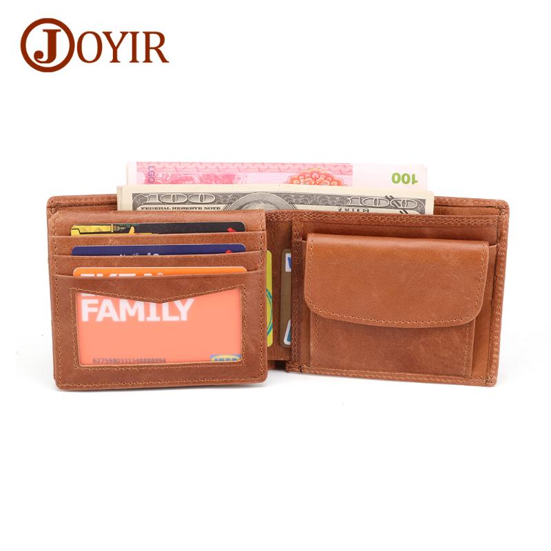 

JOYIR Genuine Leathe Wallet Men New Brand Purses for Men Bifold Wallet Casual Coin Purse Business Card Holder Wallets Rfid, Black