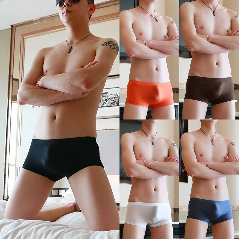 

Men's Sheer Mesh See Through Boxers Shorts Transparent Underwear Men Boxer, Black