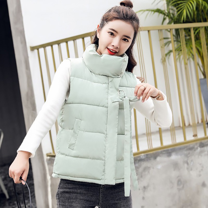 

Female Zipper Jackets Coats Winter Thick Warm Jackets Women Sleeveless Coats, Black