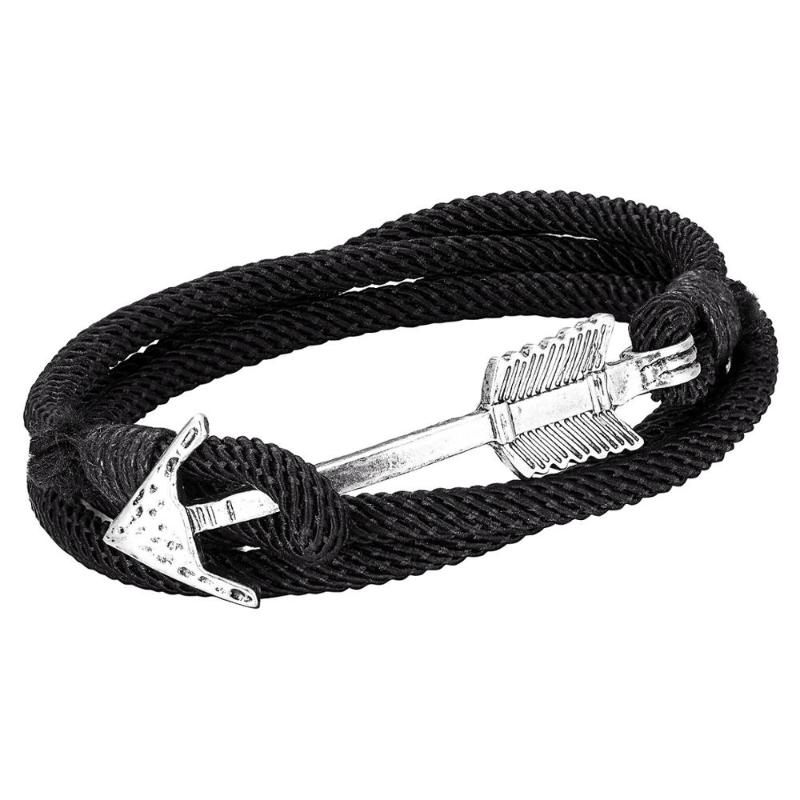 

2020New Multi Layer Leather Charm Bracelet Bangle Vintage Bronze Arrow Anchor Man and Woman Lover's Gift