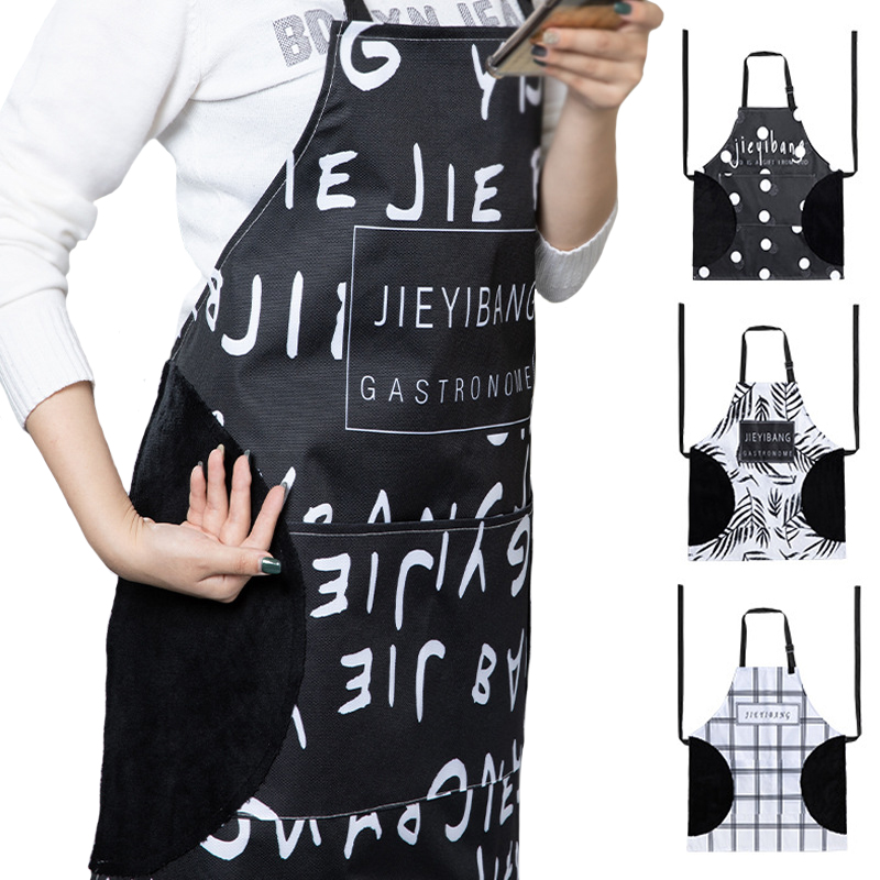 

Aprons Adjustable Waterproof Hand Wipe Kitchen Unisex Dinner Party Cooking Bib Cleaning With Pocket Drop