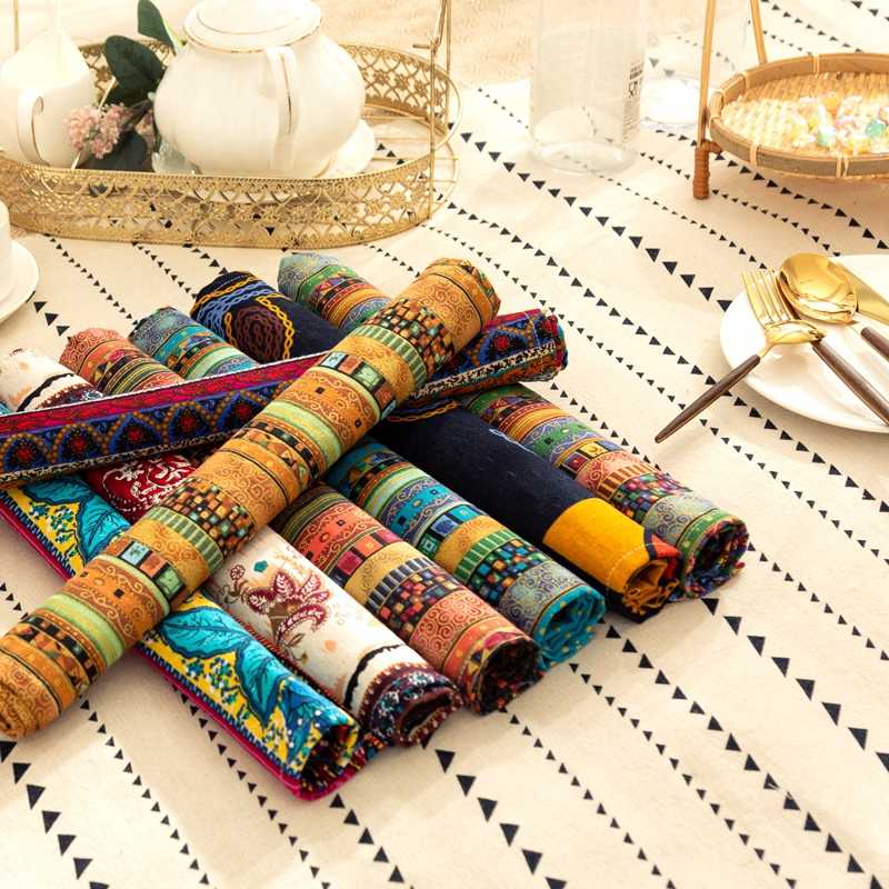 

Table Napkin Nigeria Cotton Linen Placemat Mat Home Kitchen Decoration Accessories 30*40cm/50*50cm TJ6058