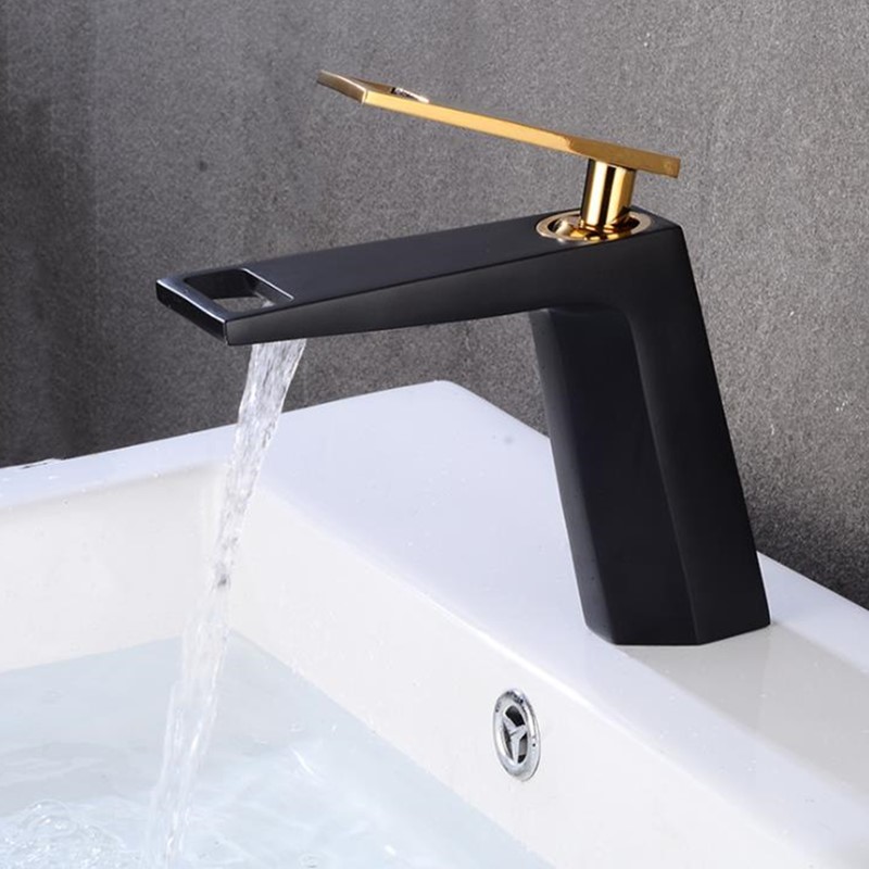

LASO Modern simple antique faucet household table basin water faucet bathroom hot and cold black gold