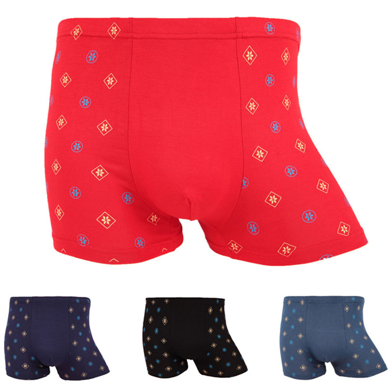 

4 Pieces / Bag New Hot Fashion Modal Men's Underwear Fashion Floral Breathable Hip Size Code Boxer Mixed color 0126