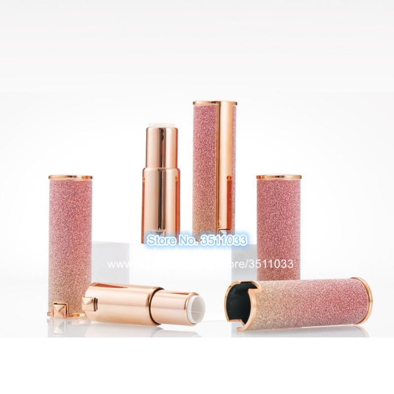 

12.1mm Plastic Elegant Rainbow Empty Lipstick Tube Rose Gold Cosmetic Lip Container Cosmetic Refillable Lip Rouge Bottle