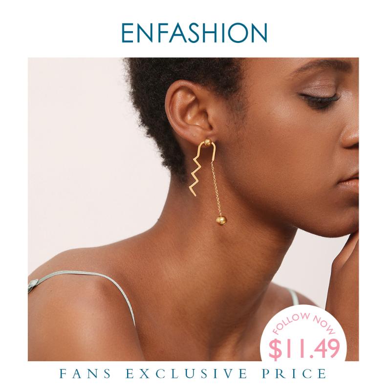 

Enfashion Balance Drop Earrings Gold Color Stainless Steel Fashion Statement Jewelry Long Earrings For Women Oorbellen EB181068