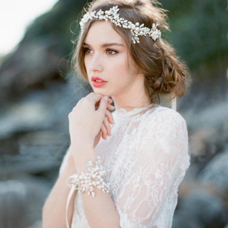 

Hair Clips & Barrettes Romantic Crystal Flower Bridal Headband Lace Clip Women Wedding Headpiece Engagement Bride Accessories