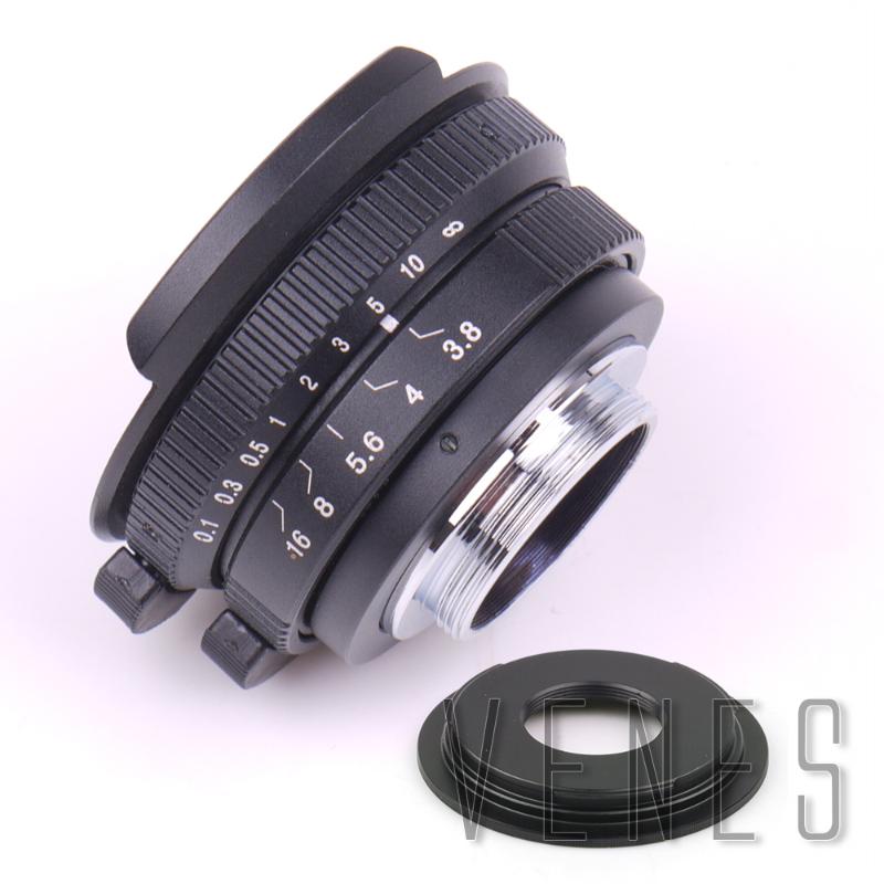 

Fish eye Lens 8mm F3.8 For C Mount Camera + C to Micro M4/3 / NEX / N1 Pentax Q /Fuji M M2 Adapter Ring For DSLR Camera