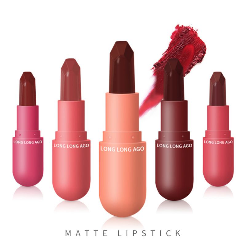 

5pcs -shape Lipstick Velvet Lipstick Long Lasting Non-stick Cup Matte Moisturizing Natural Lip Stick Set, A1