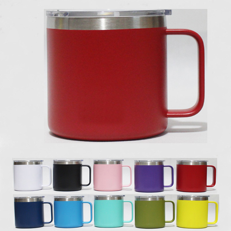

14oz Cup Stainless Steel Tumblers Mugs 14 oz Double Wall Vacuum Large Capacity Sports Cups, Mixed colors