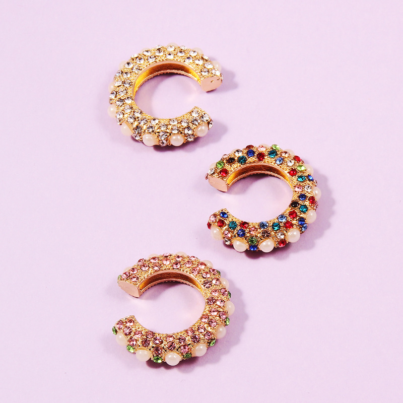 

Fashion Earrings New Round C Shaped Pearl Ear Clamps Color Alloy Geometric Earrings for Women Trend Jewelry Wholesale