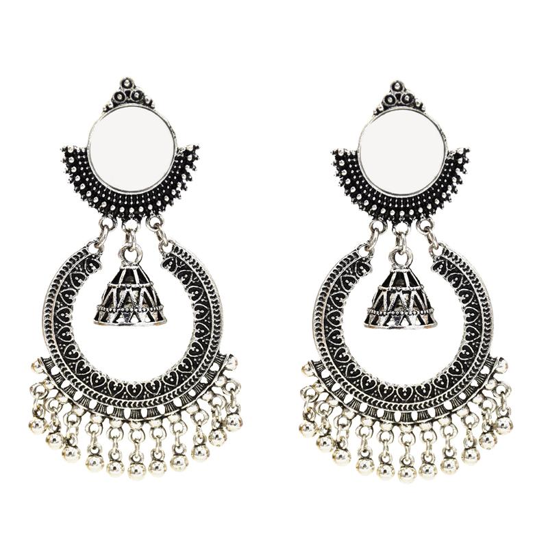 

Afghan Jhumka Earrings Jewelry Mirror Bells Statement Earring Wedding Party Bridal Earrings Pakistan Gypsy