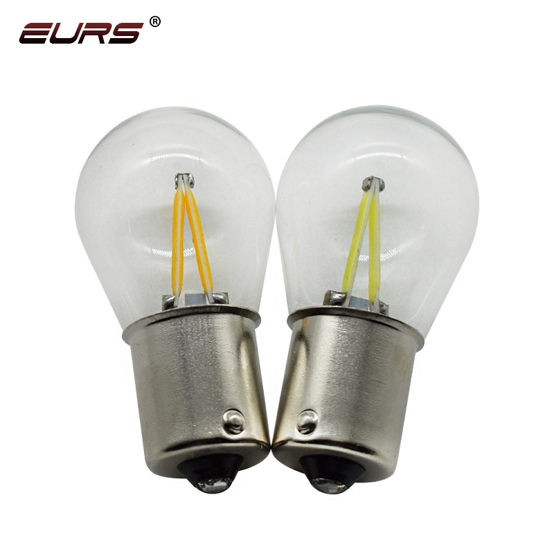 

EURS 2pcs 1156 BA15S LED 1157 BAY15D Car LED Filament Light COB Bulbs Turn Signal Tail Brake Parking Reverse Lamp 12V White Red, As pic
