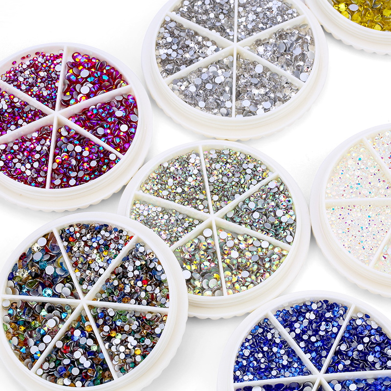 

Multi-size Glass Nail Rhinestones For Nails Art Decorations Crystals Accessories Charms Partition Mixed Size Rhinestone Set