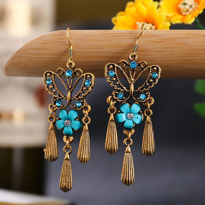 

Dangle & Chandelier 6 Color Butterfly Jhumka Earrings Jewelry Gypsy Vintage Flower Alloy Ethnic Tribe Wedding