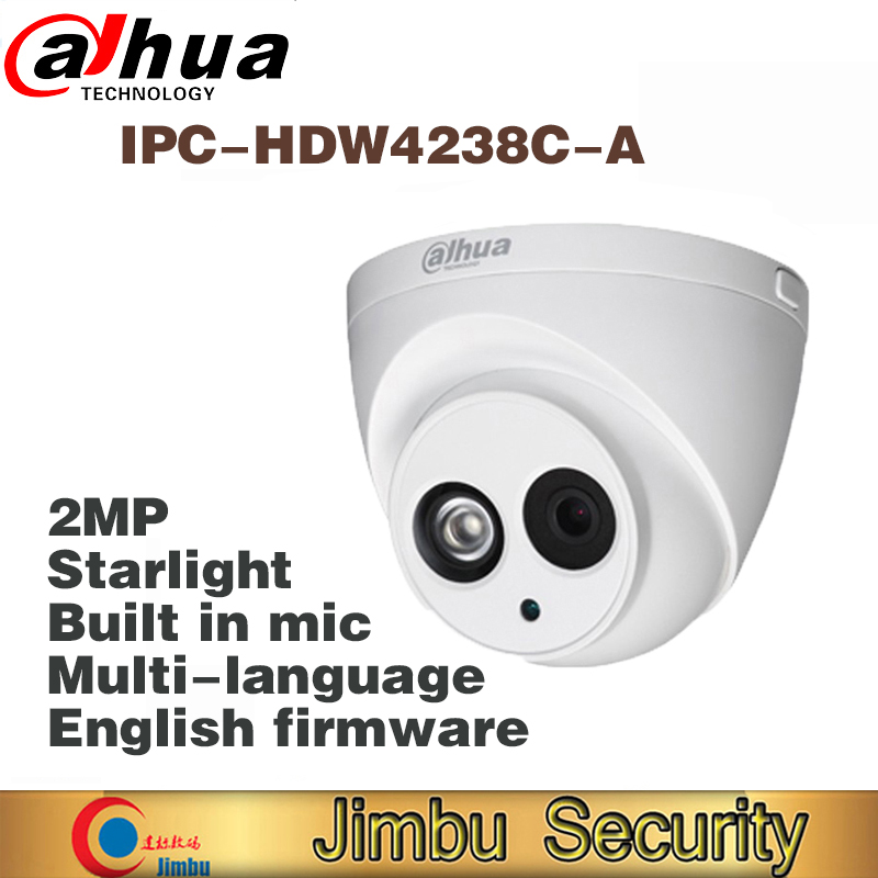 

DH IPC-HDW4238C-A Starlight Camera Built-in MIC 2MP IR 30m IP67 network IP Camera HDW4233C-A cctv