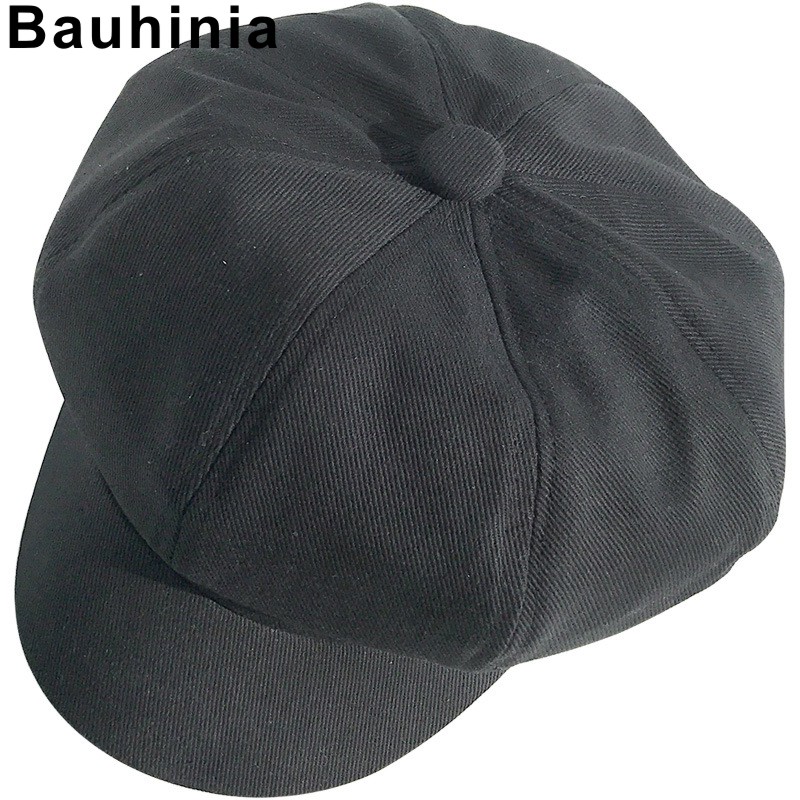 

Berets Bauhinia Brand Cotton Octagonal Hat Female Spring And Summer Korean Beret Retro Casual Wild Painter Trendy Man, White