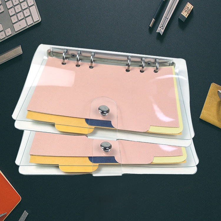 

Coloffice Learning Plan Handbooks Transparent A5 A6 A7 Loose-Leaf Book Shell Simple Business Office Notebook Metal Binder Shell