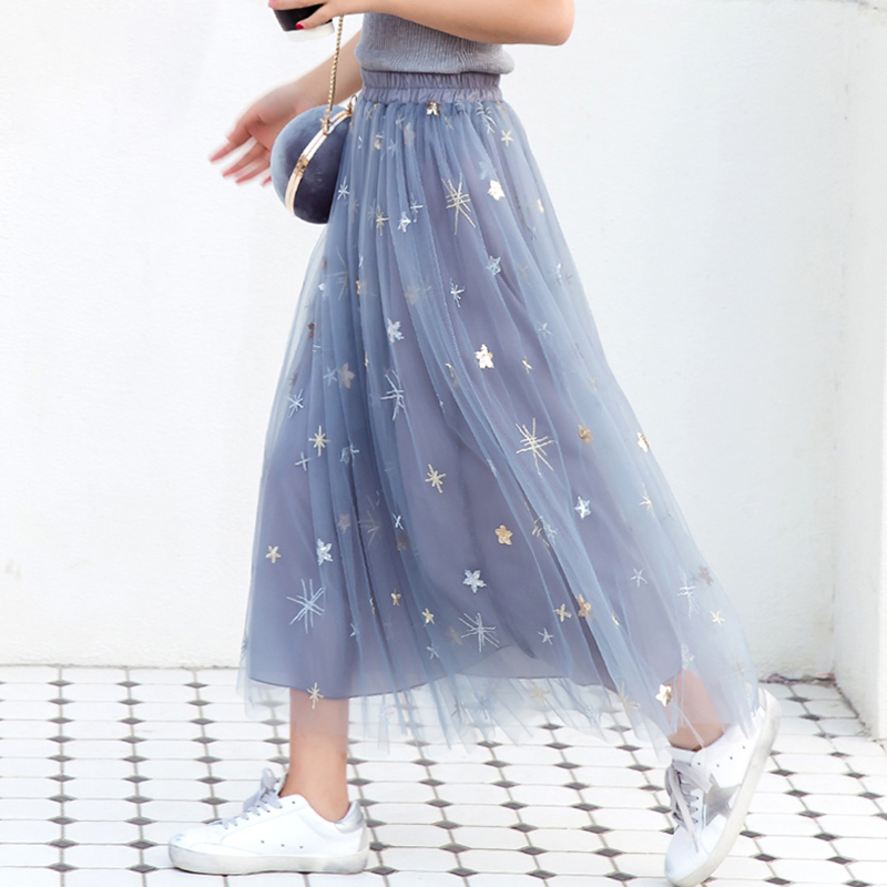 

Tulle Skirt Women' Summer New Mid-Length Elegant Skirt High Waist A- Line Slim Dress Accentuate Body Figure Myfiona Lady Girl, Black