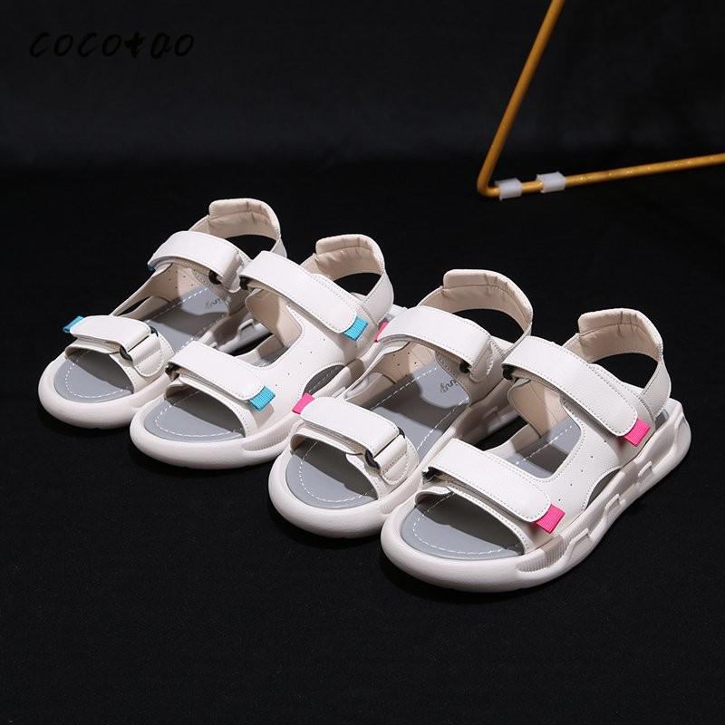 

Sandals Female Ins Tide 2020 Summer New Ladies Fashion All-match Comfortable Thick Bottom Roman Shoes, White