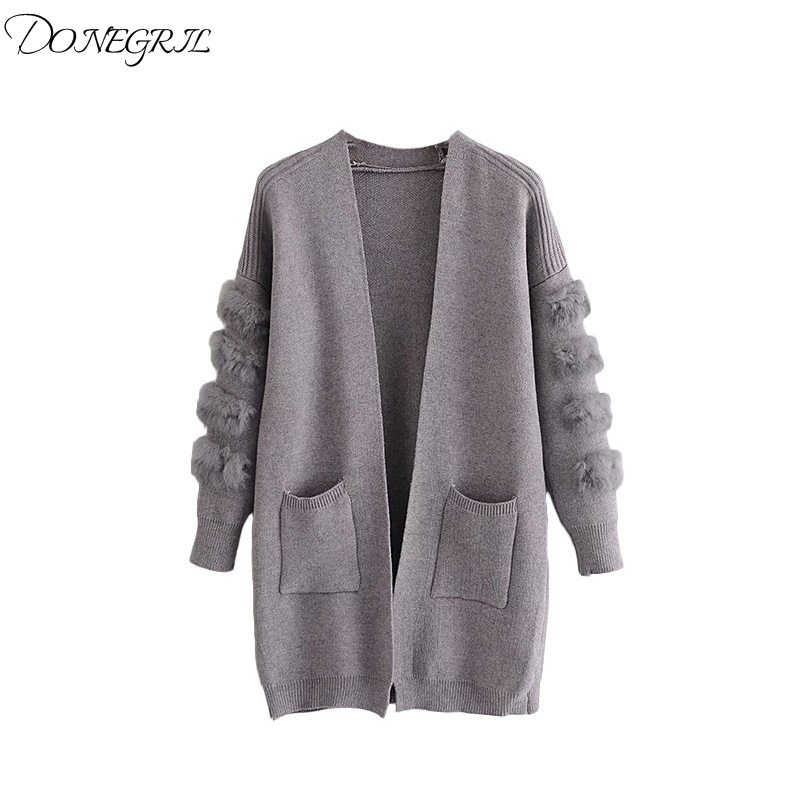 

Autumn V-Neck Sweaters 2020 Girl Casual Knitted Long Cardigan Women Pocket Design Loose Sweater Jacket Beige Flocking, Blue