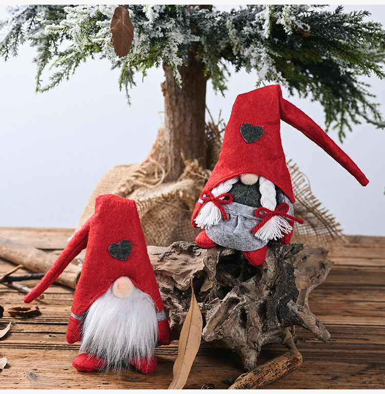 

New Christmas Decorations Forest Old Man Love Standing Posture Doll Little Doll Faceless Doll Ornaments Wholesale Europe And America