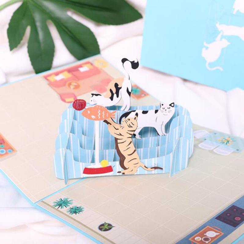 

NEW Free ship 1x 4x 6x 15x20cm handmade exquisite 3D fold up up kids happy birthday party greeting invitation cards themed