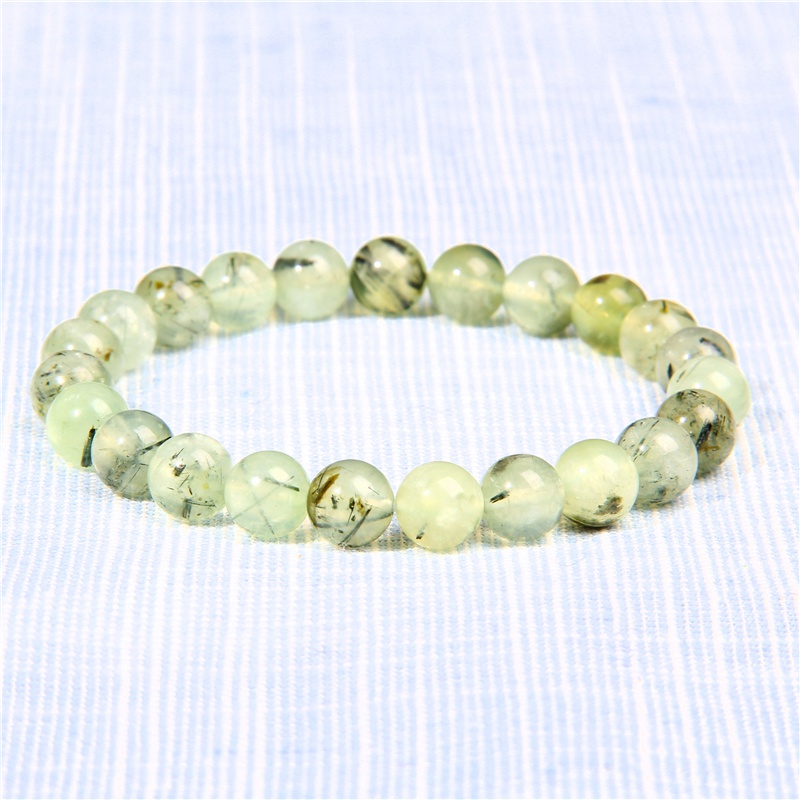

Grade A Natural Prehnites Bracelets Couples Chakra Energy Green Quartz Stone Beads Bangle For Homme Jewelry Women Pulsera Gift