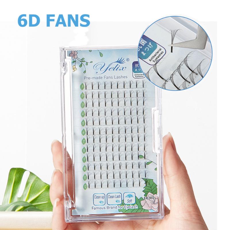 

Yelix 6D Russian Volume Eyelash Extensions Premade Volume Fans Long Stem Premade Fans Bundles of Eyelashes