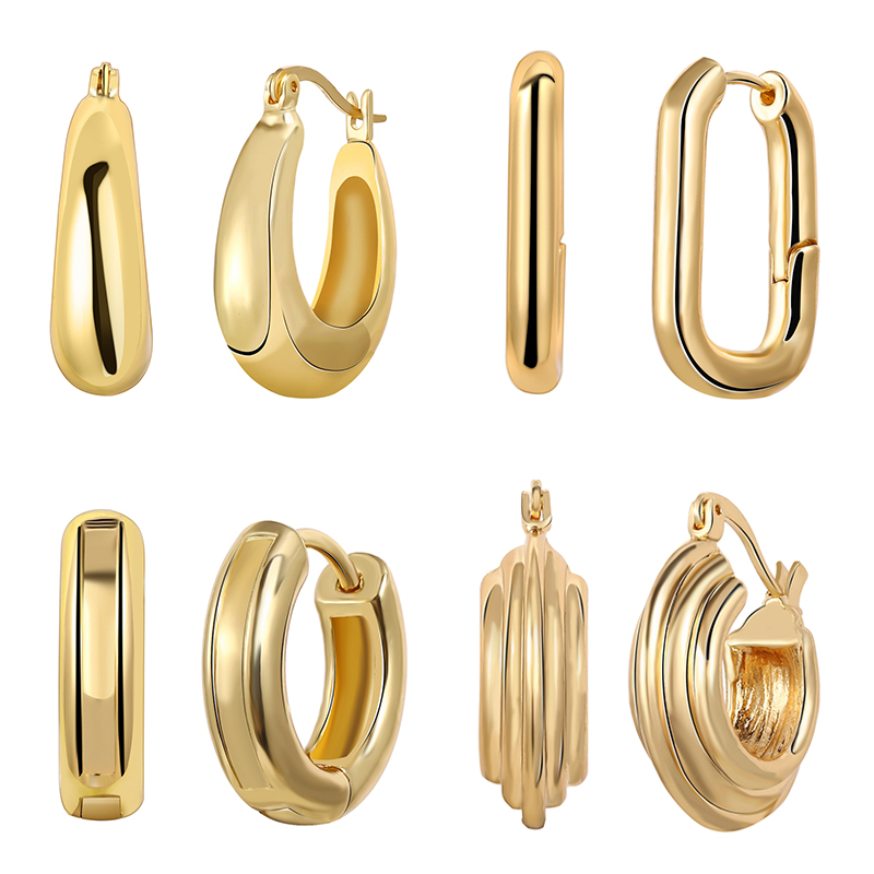 

Hoop & Huggie 17KM Trendy Gold Copper Earring For Women Girls Elegant Geometric Circle Twist Round Earrings Minimalist Brincos Jewelry