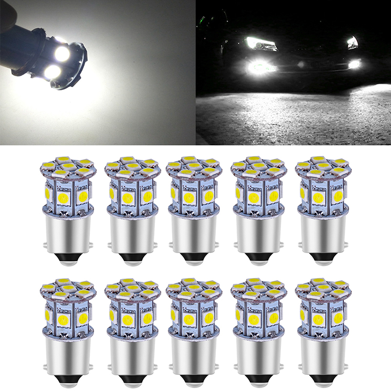 

YOLU 10Pcs/backage Turn signal reversing Lights 1157 1156 LED lights brake light White, As pic