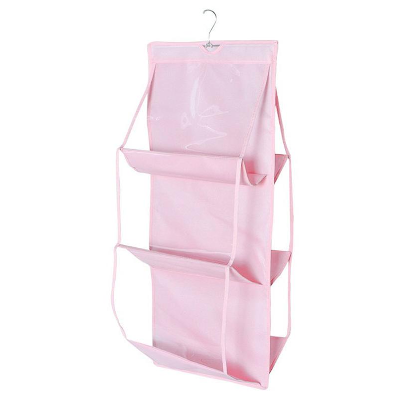 

1pc 6 Grid Hanging Purse Handbag Tote Bag Storage Organizer Closet Rack Dust Bag Hanging Handbag Organizer
