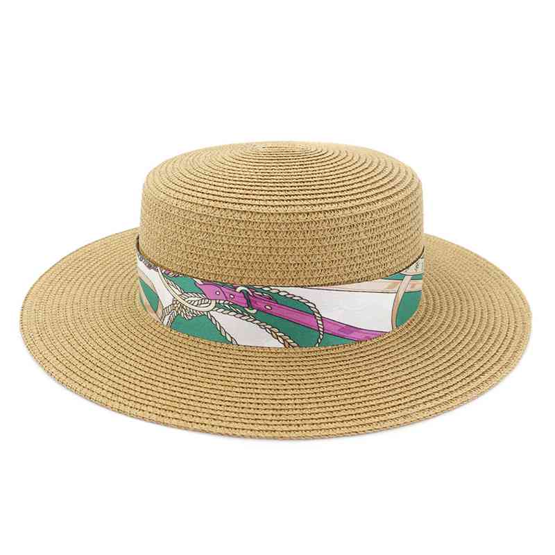 

WZCX 2020 New Fashion Printing Korean Version Beach Hat Casual Tide Summer Outdoor Straw Hat Women'S Cap, Picture color