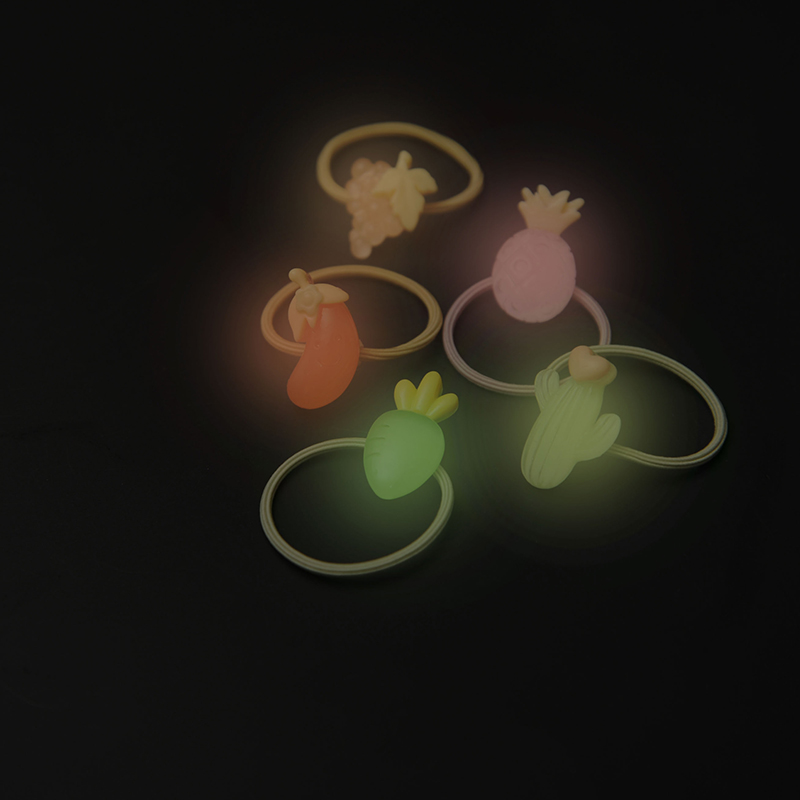 

2020 New girl rubber Band Princess hair cord Children do not hurt luminous rubber band cute hair ring baby accessories