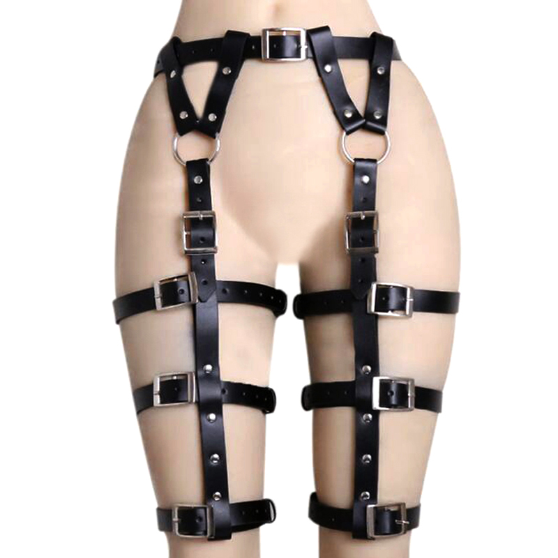

New women Waist Cincher Leather belts Thigh High Suspenders Garter Belt Leg Harness punk Sexy accessories, As pic