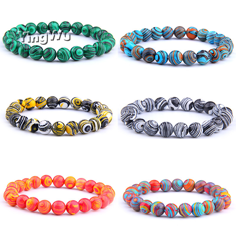 

Women Men Bracelets Stone Beaded Bracelets Malachite Beads Strand Women Charm Bracelet Buddhist Jewelry Bijoux