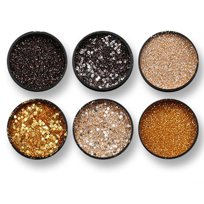 

Shiny Party Glitter Powder Set Non Toxic Nail Art Dust Makeup DIY Wedding Manicure Salon Home Multipurpose Decorative Sequin