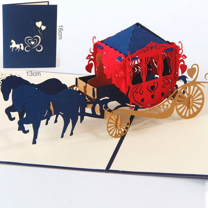 

3D Up Greeting Cards With Envelope Laser Cut Post Card For Birthday Christmas Valentine' Day Party Wedding Decoration