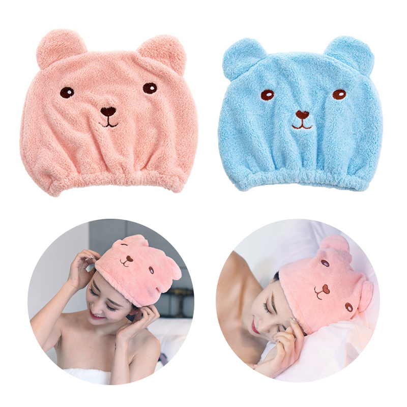 

Dry Hair Cap Microfiber Bath Hat Quickly Drying Hair Hat Wrapped Towel Absorb Water for Women Girls Soft Shower Caps