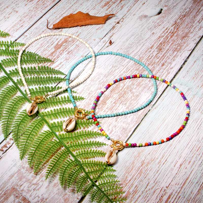 

Seed Beads Choker for Women Fashion Trendy Bohemian Summer Chic Bib Collier Femme Cowrie Shell Necklace