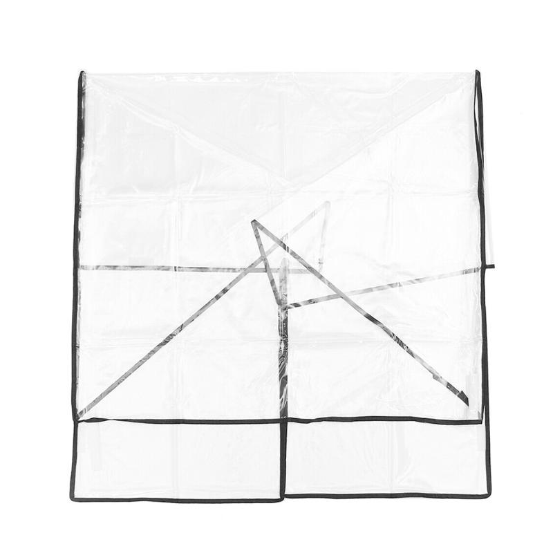 

PVC Twin Baby Outdoor Universal Wind Dust Shield Waterproof Stroller Rain Cover Foldable Pram Transparent Zipper Open Protection