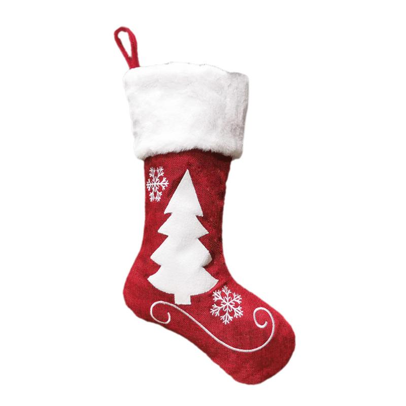 

Cute Christmas Hanging Classic Socks Kids Candy Gift Packing Pouch Christmas Tree Hanging Pendant Party Home Embellishment