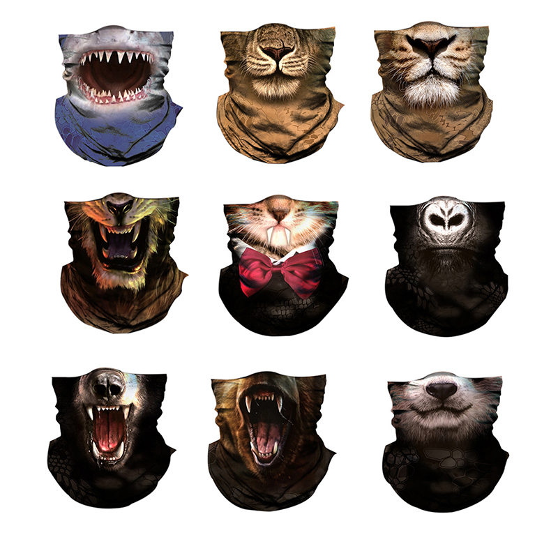 

Multiway Outdoor Bandana Men Women 3D Animal Printing Climbing Hiking Cycling Fishing Windproof UV Protection Halloween