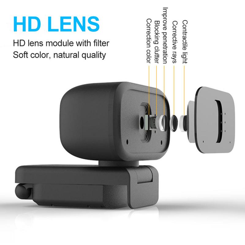 

1080P Full HD Webcam Plug And Play USB Webcam With For PC Laptop Suitable For YouTube Skype Video Call Online Lesson Live