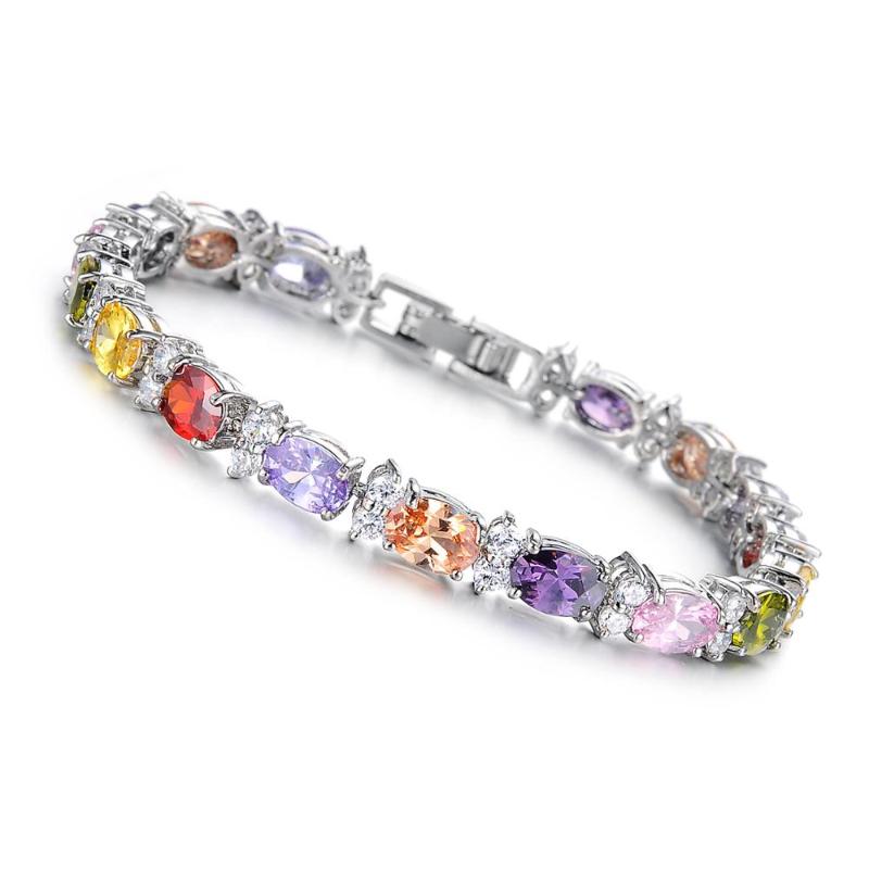 

Charm Bracelets MAE Copper Colorful Cubic Zirconia Crystal Exquisite Women Fashion Jewelry Christmas Valentine's Day Gift