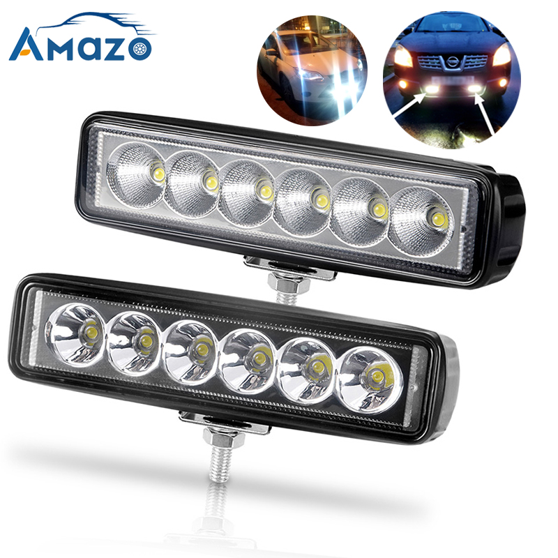 

18w DRL LED Work Light 10-30V 4WD 12v for Off Road Truck Bus Boat Fog Light Car Assembly ATV Daytime Running